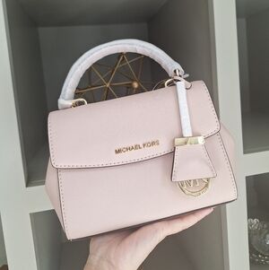 NWT Michael Kors Mini Ava Extra-Small Saffiano Leather Crossbody Bag Soft Pink